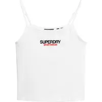 Superdry für Damen. W6011836A T-Shirt mit Sportswear-Logo in Weiß (L), Lässig, Baumwolle, Ärmellos / Hosenträger