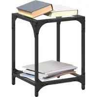 vidaXL Couchtische mit Glasplatte 2 Stk. Transparent 30x30x40 cm Stahl