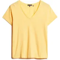 Superdry Studios Slub Embroidered Kurzarm-t-shirt Mit V-ausschnitt