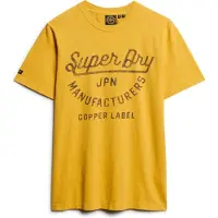 Superdry für Herren. M1011905A Kupferlabel-T-Shirt gelb (M), Lässig, Baumwolle, Kurzarm