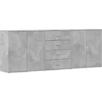 vidaXL Sideboards 3 Stk. Betongrau Holzwerkstoff