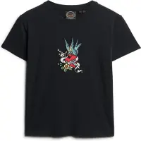 Superdry Tattoo Embroidered Fitted Kurzarm-t-shirt