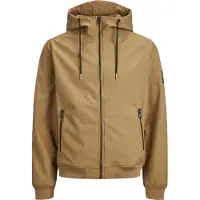 Jack & Jones Softshelljacke "JJEBASIC mit wasserabweisender Funktion" mit Kapuze Kunstfaser, regular fit