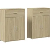 vidaXL Sideboards 2 Stk. Sonoma-Eiche 60x30x84 cm Holzwerkstoff