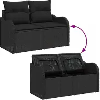 vidaXL Gartensofa-set 8 Stk. Schwarz [Synthetisch]: Poly Rattan