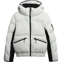 Superdry für Damen. WS110179A Bomber Skijacke mit Kapuze weiß (S), Lässig, Polyester