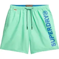 Superdry für Herren. M3010248A Badeanzug, 43,2 cm, mit grüner Sportgrafik (S), Strandbekleidung, Recyceltes Polyester, Nachhaltig