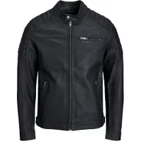 Jack & Jones Lederimitatjacke "JJEROCKY in Kunstlederoptik mit Reißverschlusstaschen" unifarben, modisch, regular fit, Lederimitat
