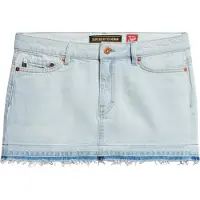 Superdry für Damen. W7210317A Blauer Jeansminirock (28), Lässig, Baumwolle, Denim