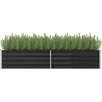 vidaXL Garten-Hochbeet Anthrazit 240 x 80 x 45 cm Verzinkter Stahl