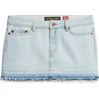 Superdry für Damen. W7210317A Blauer Jeansminirock (30), Lässig, Baumwolle, Denim