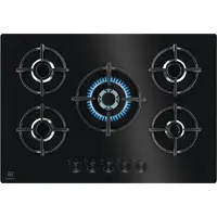 Electrolux EGG75372K, Schwarz, Integriert, 75 cm, Gaskochfeld, Glas, 5 Zone(n)
