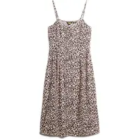 Superdry für Damen. W8011566A Print-Camikleid beige (M), Lässig, Tierdruck, Viskose, Ärmellos / Hosenträger