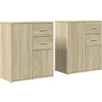 vidaXL Sideboards 2 Stk. Sonoma-Eiche 60x31x70 cm Holzwerkstoff