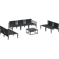vidaXL Gartensofa-set 8 stk. Schwarz Stahl