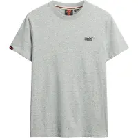 Superdry Rundhalsshirt "ESSENTIAL LOGO EMB TEE" aus Baumwolle und Single Jersey, Slim Fit, Kurzarm, hüftlang