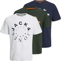 Jack & Jones 3er-Set T-Shirts Warrior 12248802 Bunt Regular Fit