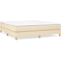 Syfax Boxspringbett mit Matratze Creme 180x200 cm Stoff