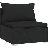 vidaXL 6-tlg. Garten-Lounge-Set mit Kissen Poly Rattan Schwarz