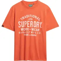 Superdry für Herren. M1012204A Machined Goods Arbeitskleidung orange T-shirt (M), Lässig, Baumwolle, Kurzarm