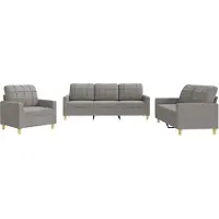 vidaXL 3-tlg. Sofagarnitur mit Kissen Taupe Stoff