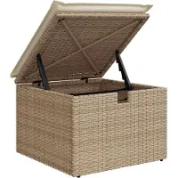 vidaXL 4-tlg. Garten-Sofagarnitur mit Kissen Beige Poly Rattan