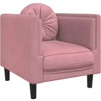 vidaXL Sessel mit Kissen Rosa Samt