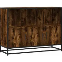 vidaXL Sideboard Räuchereiche 100x35x76 cm Holzwerkstoff