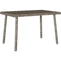 vidaXL Garten-Couchtisch Rechteckig Grau 60x40x37 cm Poly Rattan