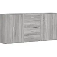 vidaXL Sideboards 3 Stk. Grau Sonoma 60x31x84 cm Holzwerkstoff