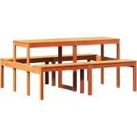 vidaXL Picknicktisch Wachsbraun 160x134x75 cm Massivholz Kiefer