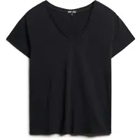 Superdry Studios Slub Embroidered Kurzarm-t-shirt Mit V-ausschnitt