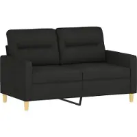 vidaXL 3-tlg. Sofagarnitur mit Kissen Schwarz Stoff