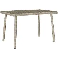 vidaXL Garten-Couchtisch Rechteckig Hellgrau 80x40x37 cm Poly Rattan