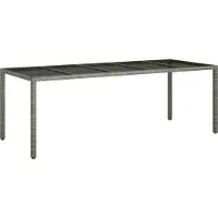 vidaXL Gartentisch Grau Poly-Rattan