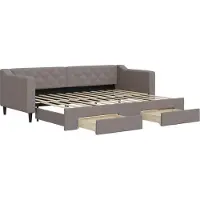 vidaXL Tagesbett Ausziehbar mit Schubladen Taupe 80x200 cm Stoff