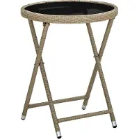 vidaXL Garten Bistro Set 3 stk. Beige Poly-Rattan