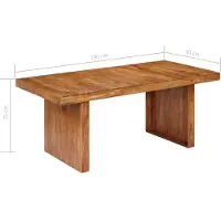 vidaXL Esstisch Massivholz Akazie 180x90x75 cm