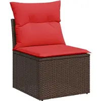 vidaXL 6-teiliges Gartensofa-Set mit Kissen, braun, Polyrattan