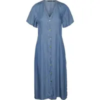 Vero Moda Liliana Calf Kurzarm Langes Kleid