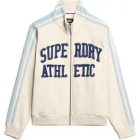 Superdry für Damen. W2012163A Athletic Applq Lose Zip Track Sweatshirt beige (XL), Lässig, Baumwolle