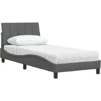 vidaXL Bett mit Matratze "Hanko" Dunkelgrau 80x200 cm Stoff