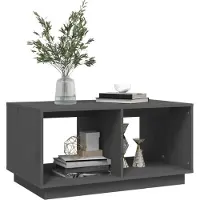 vidaXL Couchtisch Grau 80x50x40 cm Massivholz Kiefer