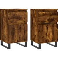 vidaXL Sideboards 2 Stk. Räuchereiche 40x35x70 cm Holzwerkstoff
