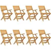 vidaXL Gartenstühle 8 Stk. Klappbar 55x62x90 cm Massivholz Teak