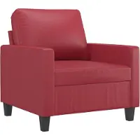 vidaXL Sessel mit Hocker Weinrot 60 cm Kunstleder