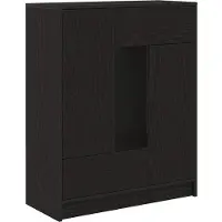 vidaXL Sideboard mit Schubladen Türen Schwarz Eichen-Optik 73x31x90 cm