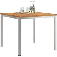 vidaXL Esstisch 90x90x75 cm Massives Akazienholz und Edelstahl