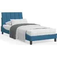 vidaXL Bettgestell ohne Matratze "Hanko" Blau 80x200 cm Samt