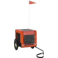 vidaXL Fahrradanhänger Hunde Orange und Schwarz Oxford-Gewebe & Eisen